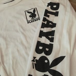 White Playboy Long Sleeve Shirt